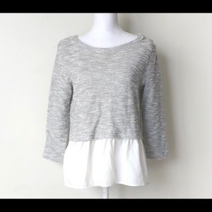 ANTHROPLOGIE Layered Grey and White Shirt XS